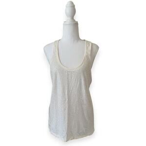 Jennifer Lopez beige sleeveless tank w/silver sequins - Size M